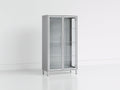 Vitrinen aus Metall und Glas 80 x 40 x 170 cm - Silber und Transparent - Moderne Standvitrine mit 2 Glastüren