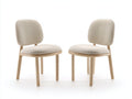 Esszimmerstühle im 2er Set aus Stoff und Holz 52 x 56 x 82 cm - Beige und Natur - Gepolstertes modernes Design für Esszimmer