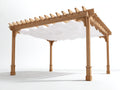 Pavillon aus Massivholz und Stoff 400 x 300 x 260 cm - Natur und Weiß - Freistehendes Design mit Stoffdach