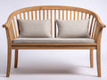 Gartenbank Holz 150x65x88 cm - Natur und Beige - mit Armlehnen und Sitzkissen