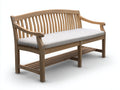 Gartenbank aus Holz 160 x 65 x 92 cm - Natur und Creme - Klassisches Design mit Armlehnen und Ablagefläche