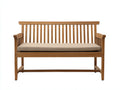 Gartenbank aus Holz 145 x 62 x 88 cm - Naturbraun und Beige - Klassisches Lattendesign mit Armlehnen für Garten und Terrasse