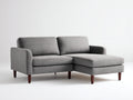 Ecksofa aus Webstoff 230 x 150 x 82 cm - Grau und Dunkelbraun - Modernes Design mit Ottomane