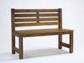 Gartenbank Massivholz 150x58x88 cm - Braun - für Garten Terrasse und Balkon mit Lattenlehne