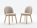 Esszimmerstühle Stoff 55x51x78 cm - Beige - 2er Set mit Holzbeinen