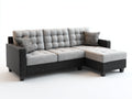 Ecksofa Webstoff 260x160x84 cm - Hellgrau und Anthrazit - gepolstertes Wohnzimmersofa