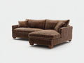 Ecksofa aus Cordstoff 260 x 180 x 85 cm - Braun - Gepolstertes modernes Design für Wohnzimmer