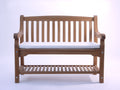 Gartenbank Holz 150x62x90 cm - Braun und Weiß - Sitzbank mit Armlehnen für Garten