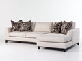 Ecksofa Webstoff 285x170x78 cm - Beige und Schwarz - gepolstertes Loungesofa für Wohnzimmer