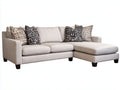 Ecksofa aus Strukturstoff 285 x 185 x 86 cm - Beige und Dunkelbraun - Modernes Design mit Ottomane