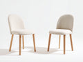 Esszimmerstühle aus Bouclé-Stoff 55 x 50 x 84 cm - Creme und Natur - Modernes 2er-Set