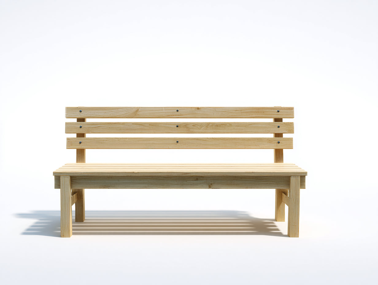 Gartenbank aus Massivholz 150 x 60 x 90 cm - Natur - Klassisches Latten-Design