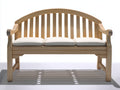 Gartenbank Holz 180x65x96 cm - Naturholz und Weiß - Sitzbank mit Bogenrücken und Armlehnen