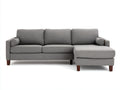 Ecksofa aus Webstoff 250 x 160 x 86 cm - Grau - Gepolstertes modernes Design mit Holzfüßen für Wohnzimmer
