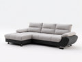 Ecksofa Stoffbezug 270x170x85 cm - Hellgrau-Dunkelgrau - für Wohnzimmer mit breiter Liegefläche