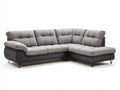 Ecksofa Webstoff 280x200x85 cm - Grau und Dunkelgrau - gepolstertes Sofa mit Metallfüßen