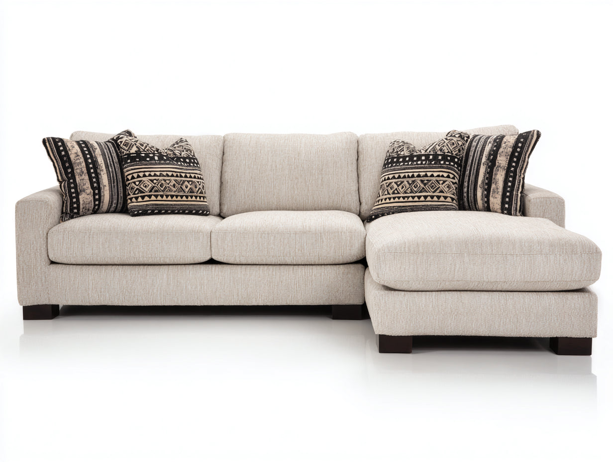 Ecksofa Stoffbezug 285x170x82 cm - Beige - für Wohnzimmer mit breiter Liegefläche