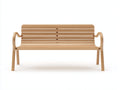 Gartenbank Holz 150x60x82 cm - Natur - mit Armlehnen und Lattenrücken