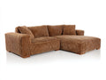 Ecksofa Cordstoff 280x170x75 cm - Braun - für Wohnzimmer mit breiter Liegefläche