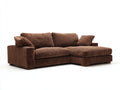 Ecksofa Cordstoff 285x170x72 cm - Braun - gepolstertes Loungesofa für Wohnzimmer